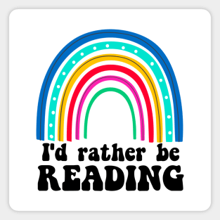 Rainbow Rather Be Reading Magnet